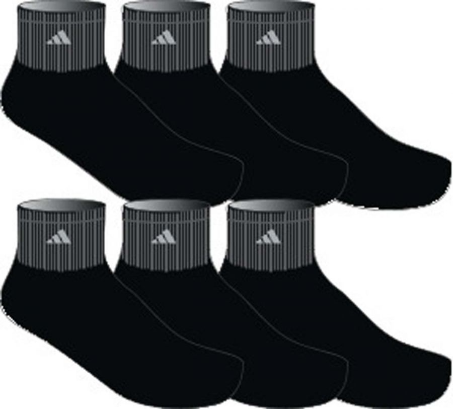 Adidas Athletic Cushioned Quarter Socks 6pk