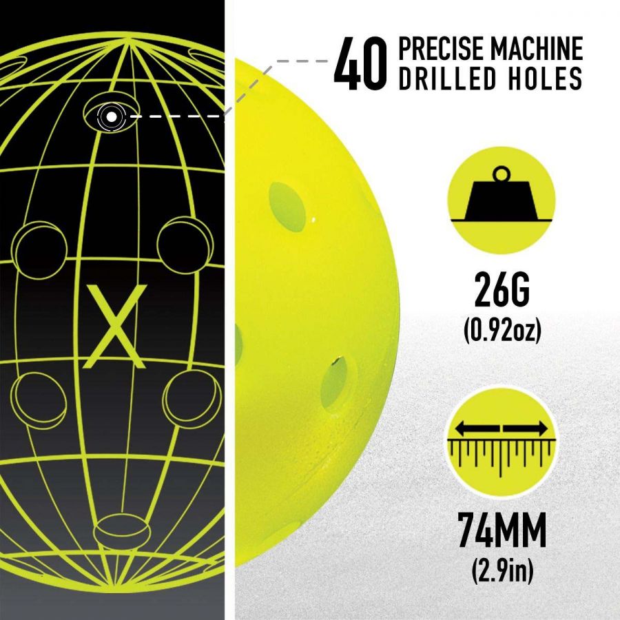 Franklin X-40 Outdoor Optic Yellow Pickleballs 3 Pk