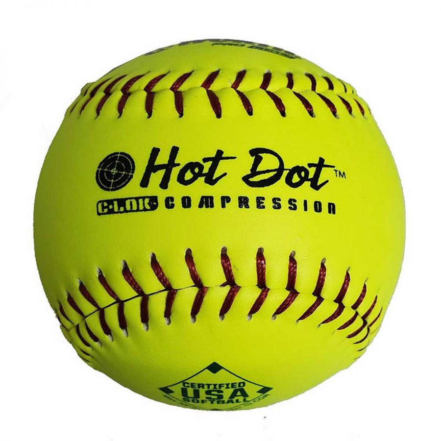 Worth 12" USA Hot Dot Slowpitch Softball (Dozen)