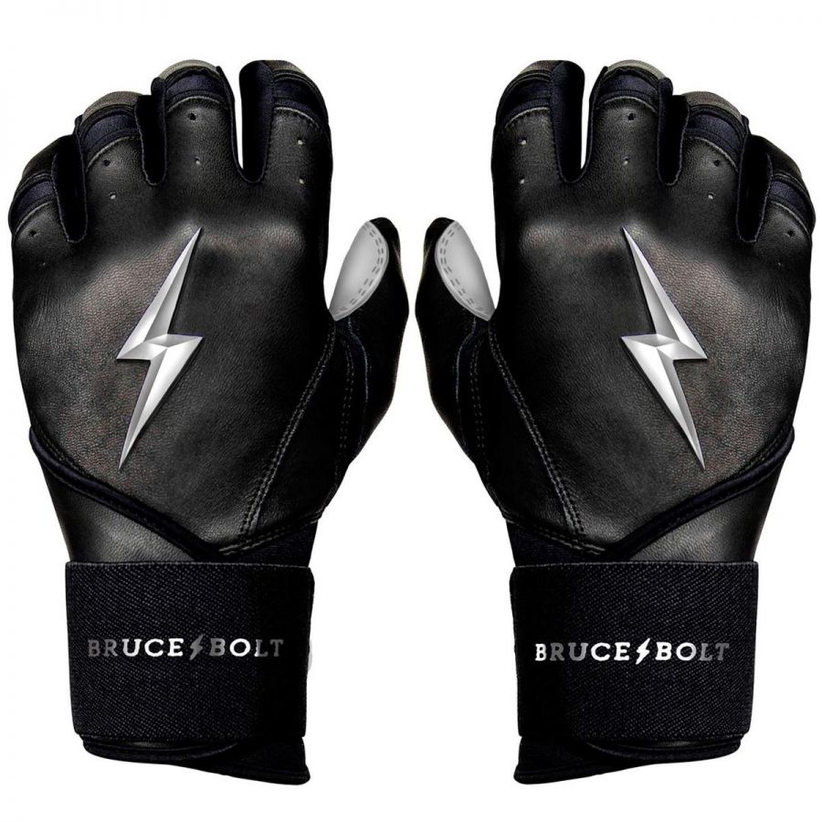 Bruce Bolt Adult Premium Pro Long Cuff Chrome Series Pair of Batting Gloves