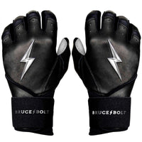 Thumbnail for Bruce Bolt Adult Premium Pro Long Cuff Chrome Series Pair of Batting Gloves