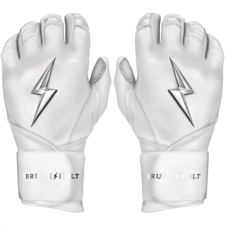 Bruce Bolt Adult Premium Pro Long Cuff Chrome Series Pair of Batting Gloves