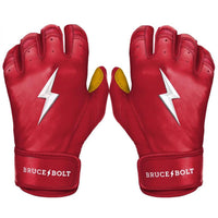 Thumbnail for Bruce Bolt Adult Premium Pro Short Cuff Pair of Batting Gloves