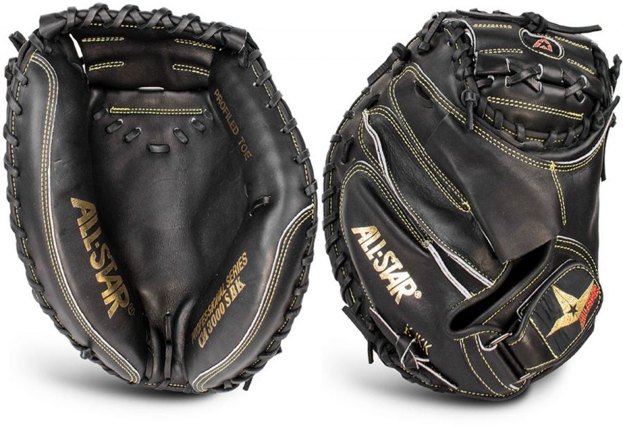 All Star Pro Elite Solid Black Series 33.5" Baseball Catcher's Mitt