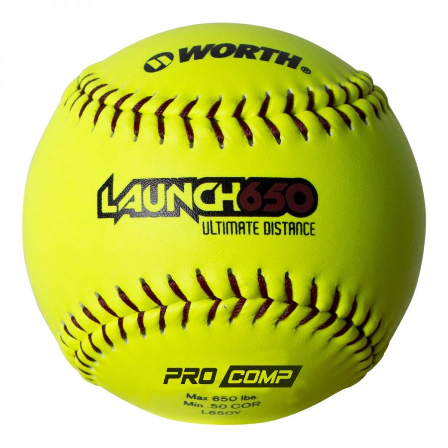 Worth 12" Pro Comp Launch 650 50/650 Slowpitch Speciallty Softballs (Dozen)