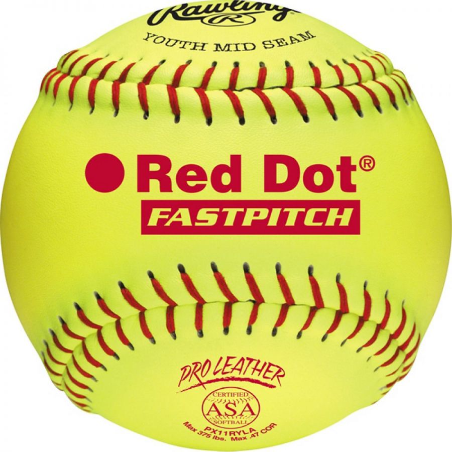 Rawlings 11" ASA Red Dot Pro Leather Fastpitch Softball (DZ)