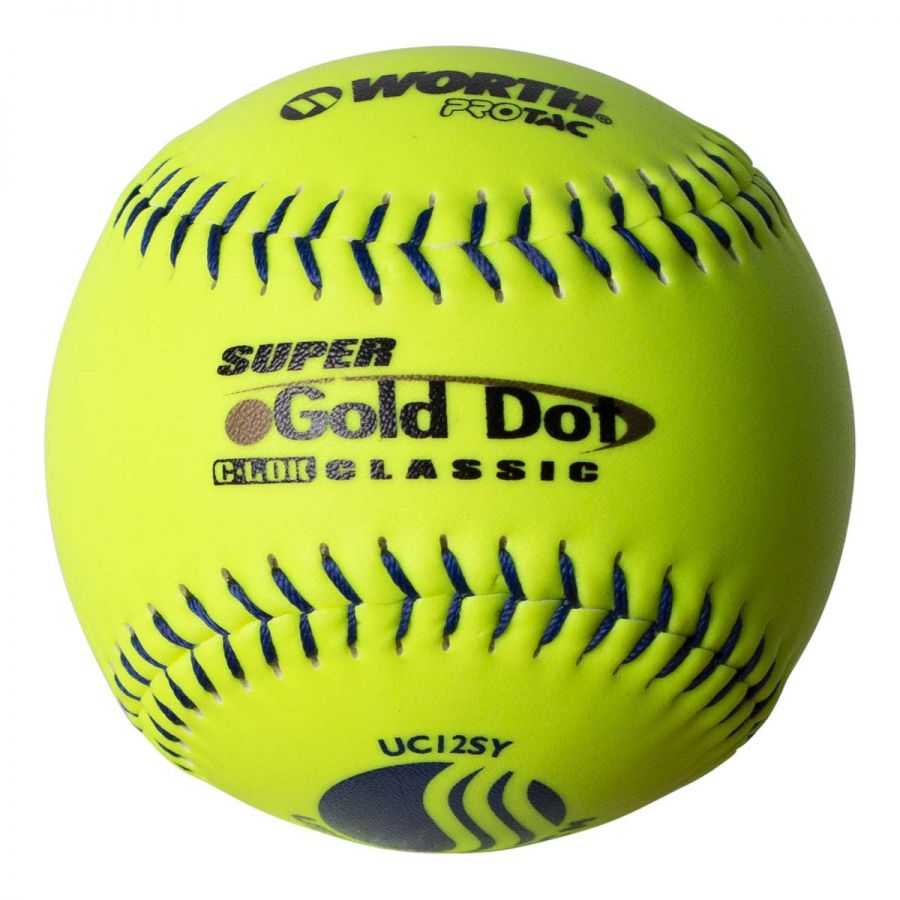 Worth 12" USSSA Gold Dot Classic Slowpitch Softballs (Dozen)